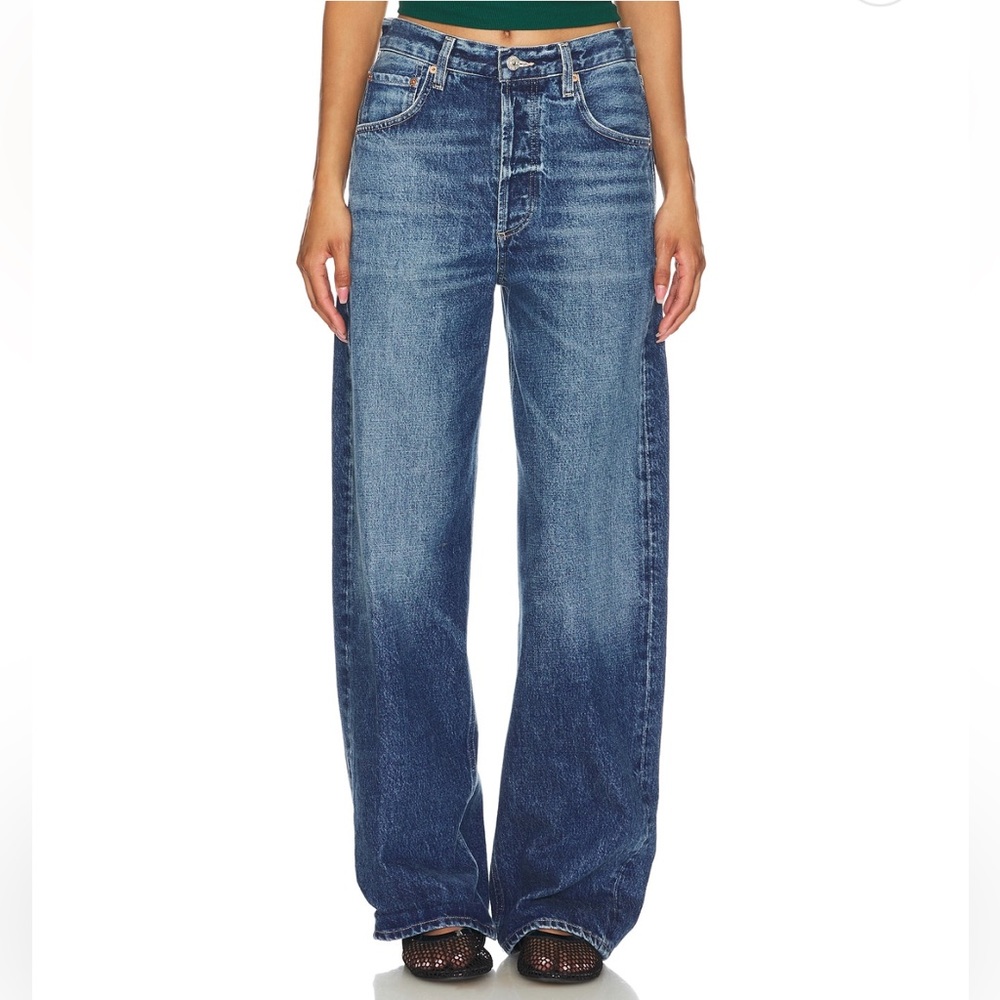 Citizens Of Humanity Medium Blue Wide-Leg High-Rise Jeans - Picture 14 of 14